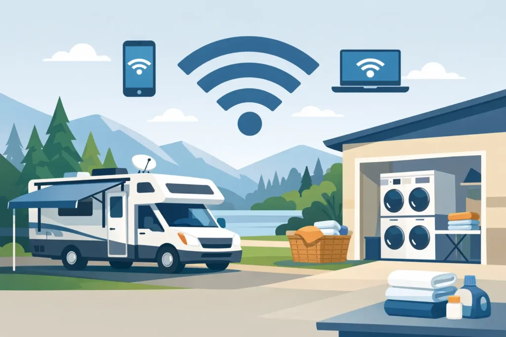Choosing an RV Park With WiFi and Laundry
