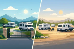 Gated RV Park Versus Open Lot: What Fits You?